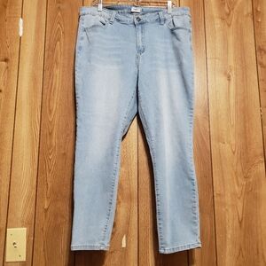 Rue+ Light Wash High Rise Skinny Cropped Stretch Jeans Sz 20